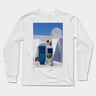 Greek blue door. Long Sleeve T-Shirt